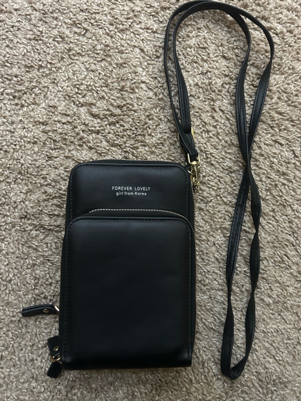 Black crossbody bag Small Multi Pockets Travel Concert Festival Casual   Good pr
